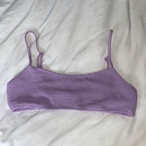 purple scrunch bikini top